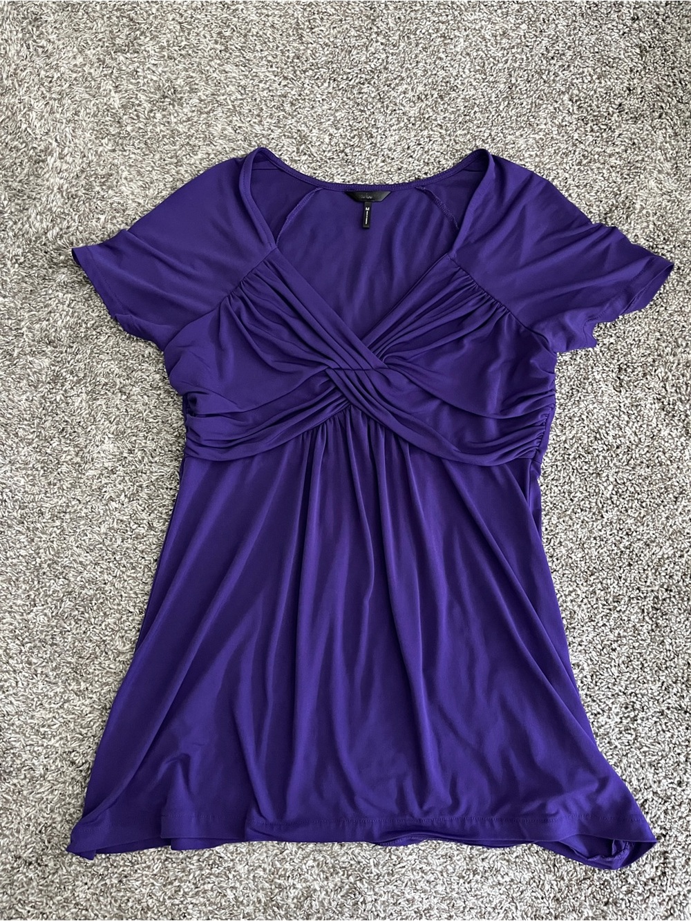 Daisy Fuentes Purple Twist V-Neck Y2K Blouse